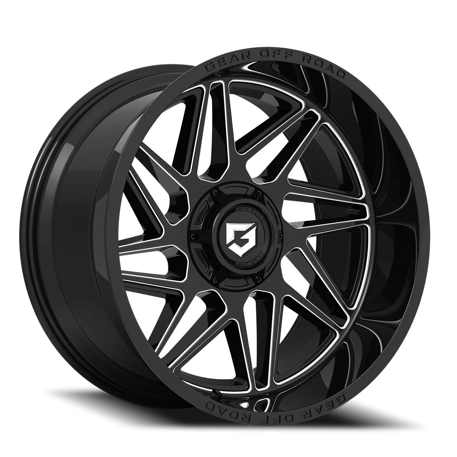 GEAR OFF ROAD 761BM RATIO 20X12 GLOSS BLACK/MILLED ACCENTS